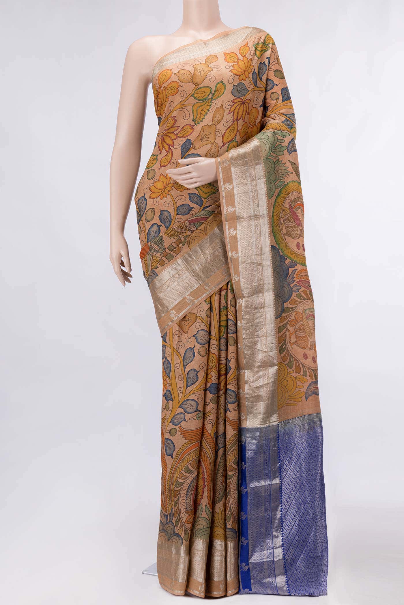 Rose Gold Kanchipuram Silk Saree