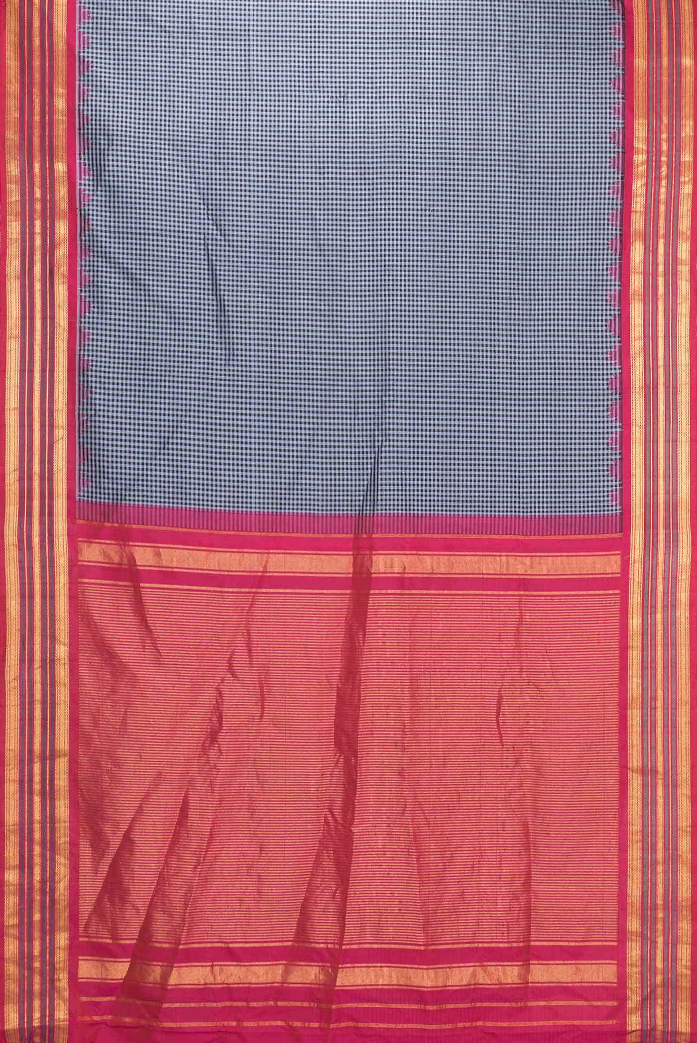 Grey Dual Tone Gadwal Silk Saree