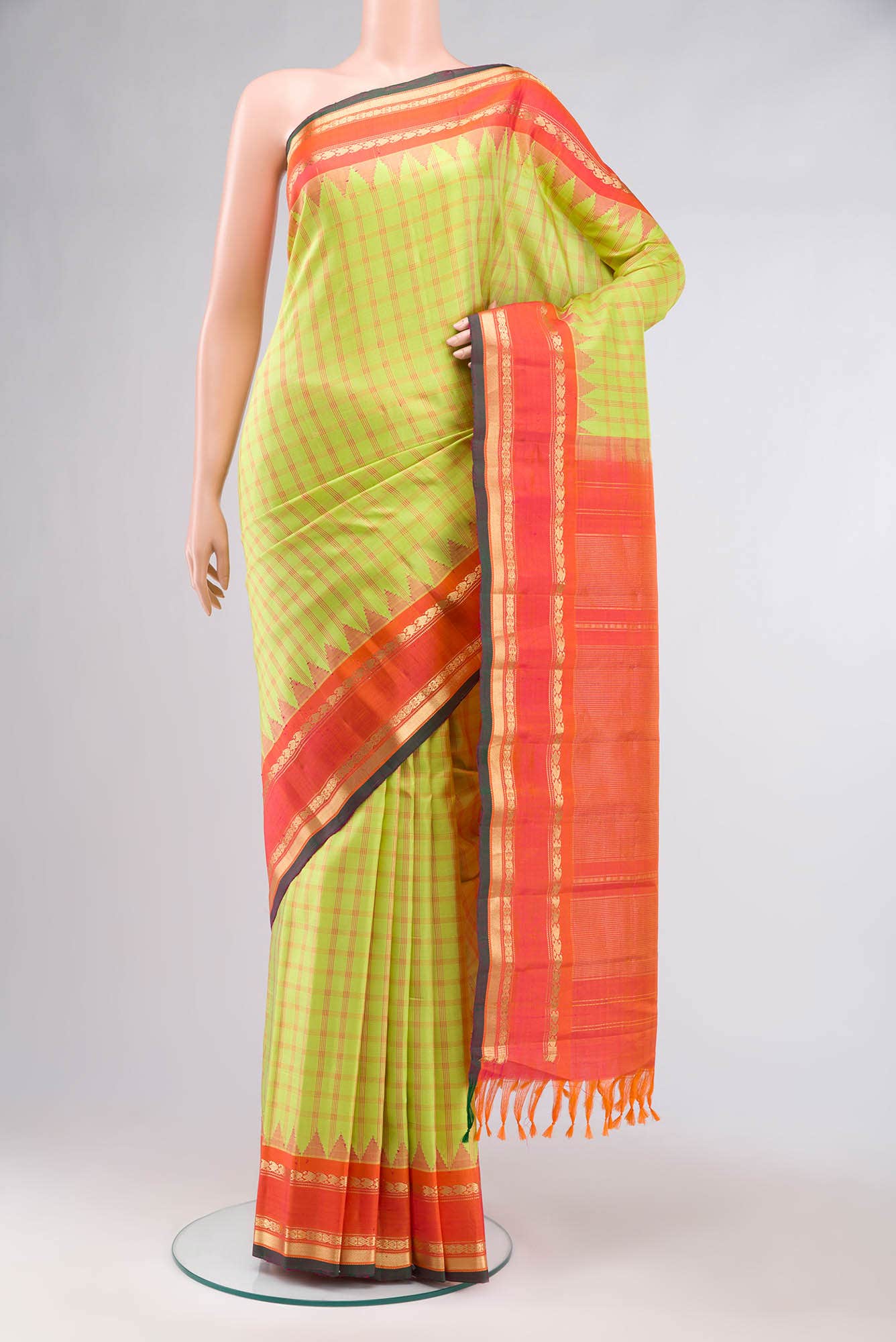 Green Gadwal Silk Saree