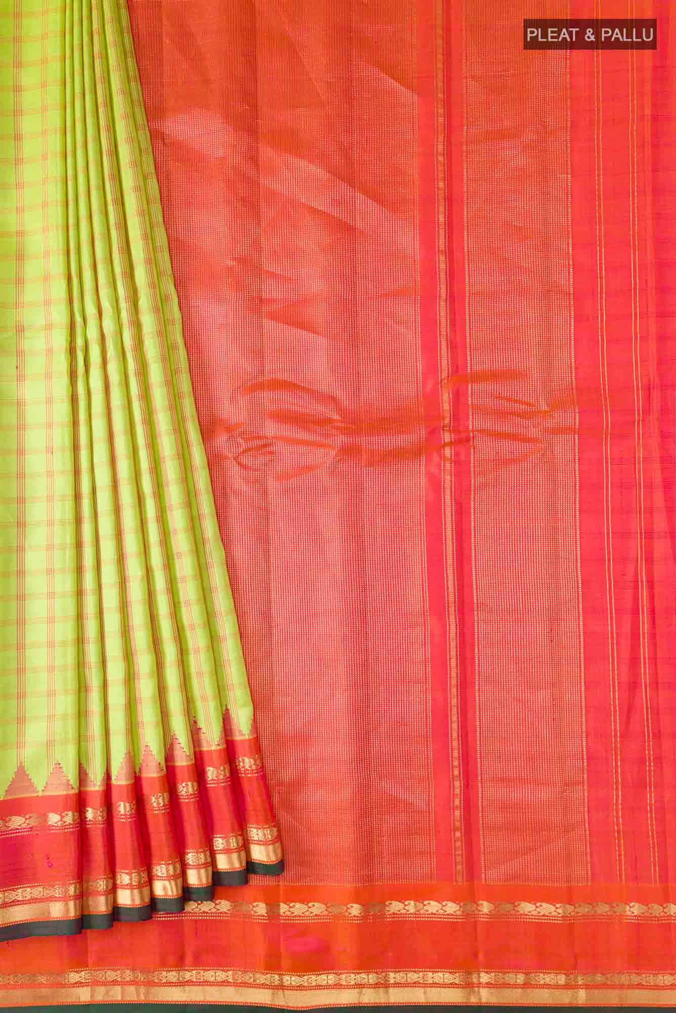 Green Gadwal Silk Saree