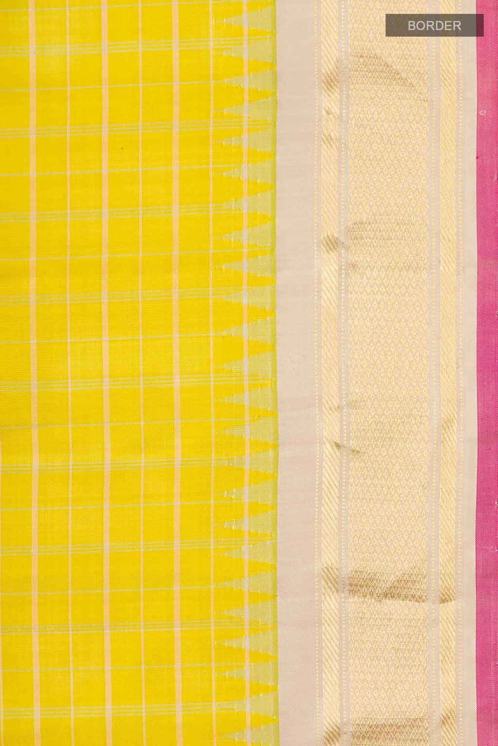 Yellow Gadwal Silk Saree