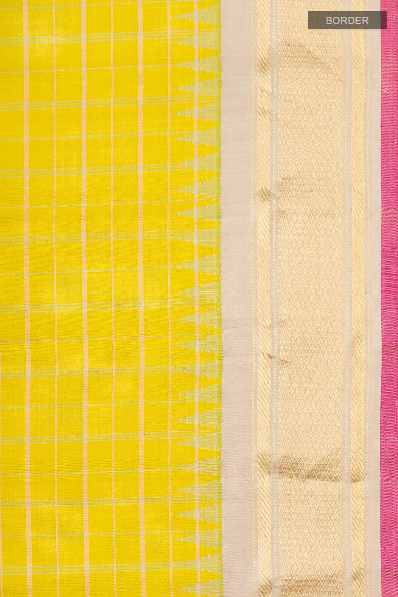Yellow Gadwal Silk Saree