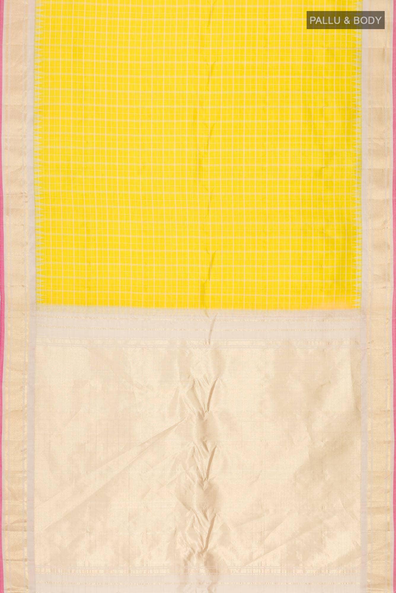 Yellow Gadwal Silk Saree