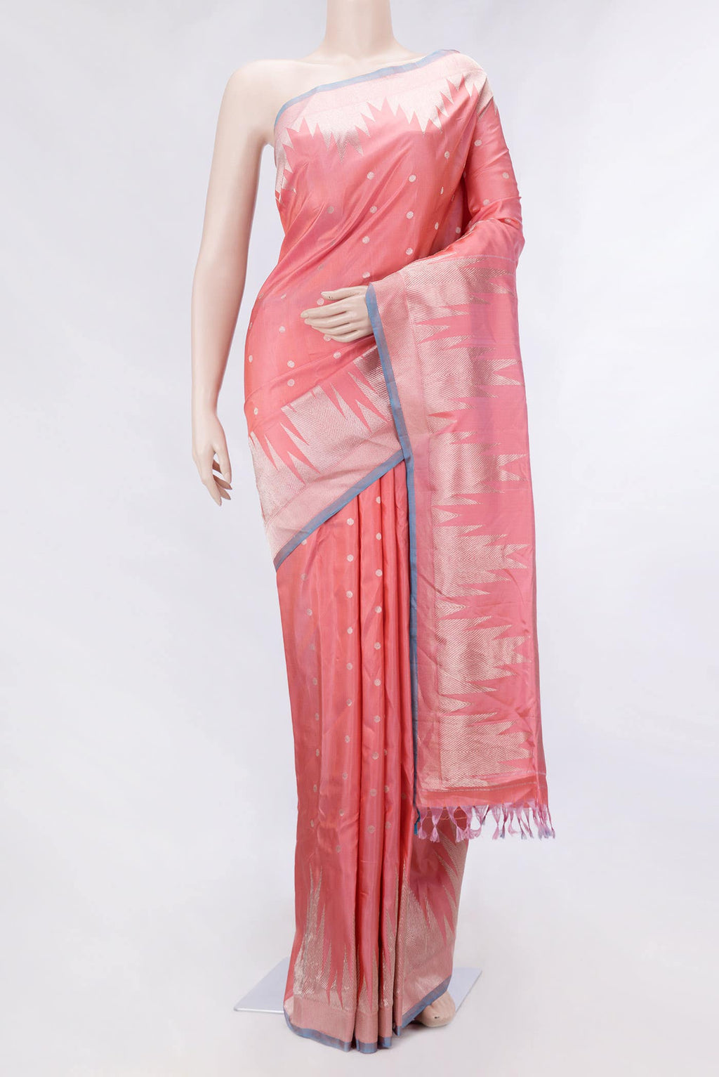 Pink Dual Tone Gadwal Silk Saree