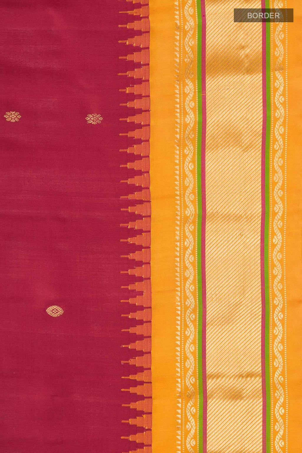Red Gadwal Silk Saree