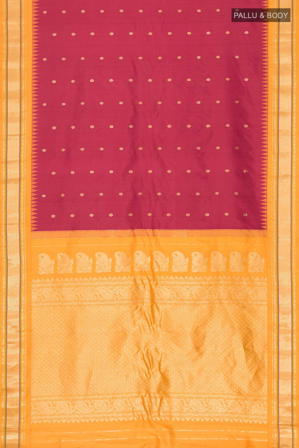 Red Gadwal Silk Saree