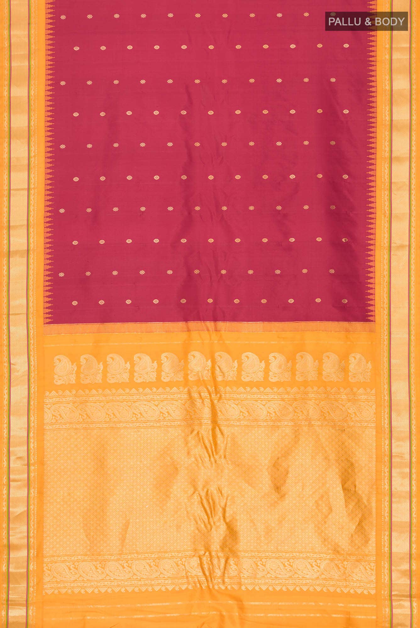 Red Gadwal Silk Saree