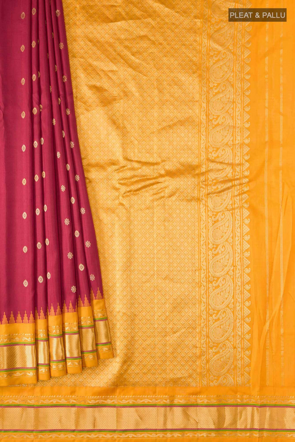 Red Gadwal Silk Saree
