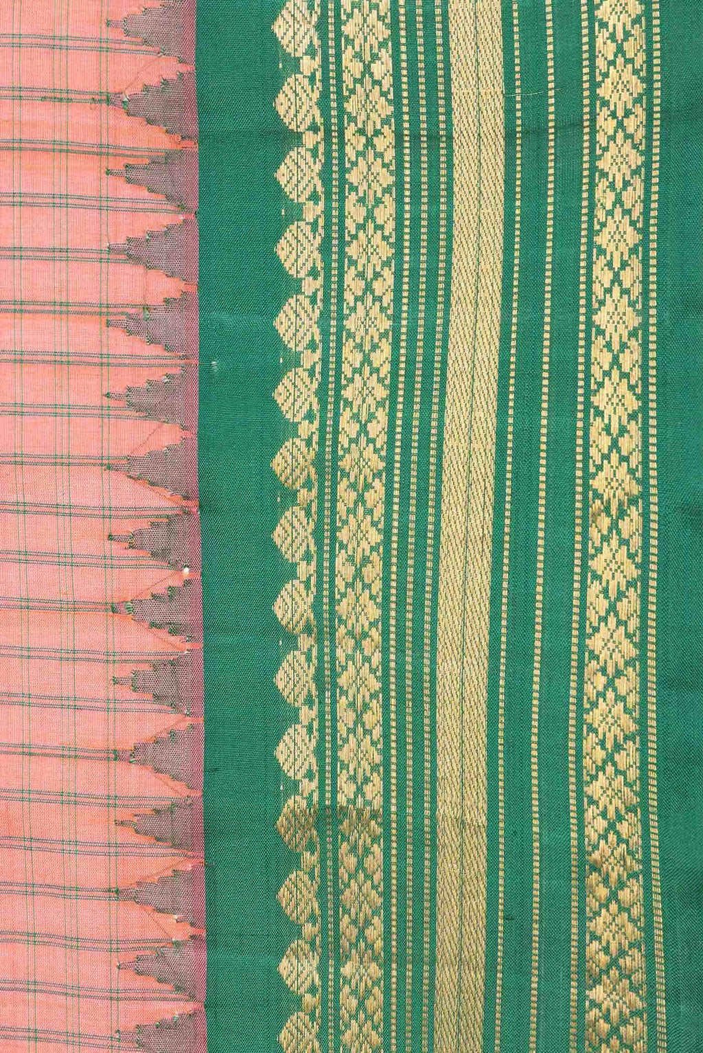 Orange Dual Tone Gadwal cotton Saree