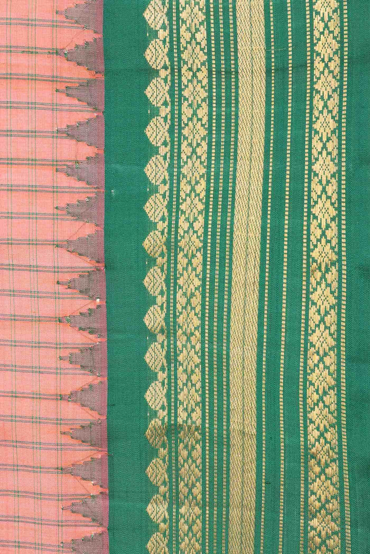 Orange Dual Tone Gadwal cotton Saree