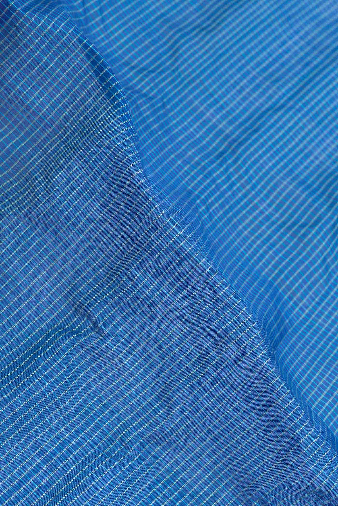 Peacock Blue Dual Tone Gadwal cotton Saree
