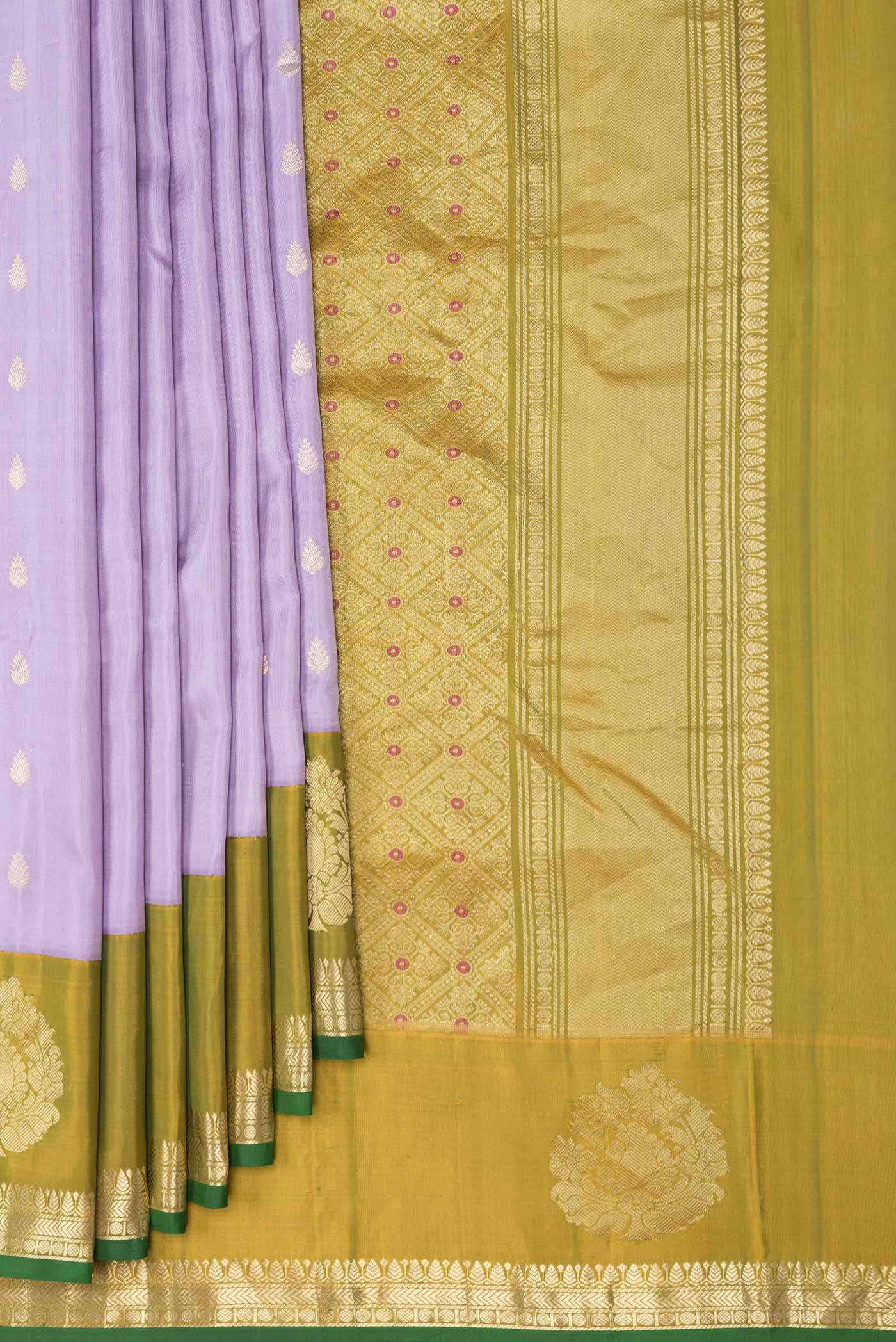 Lavender Dual Tone Gadwal Silk Saree