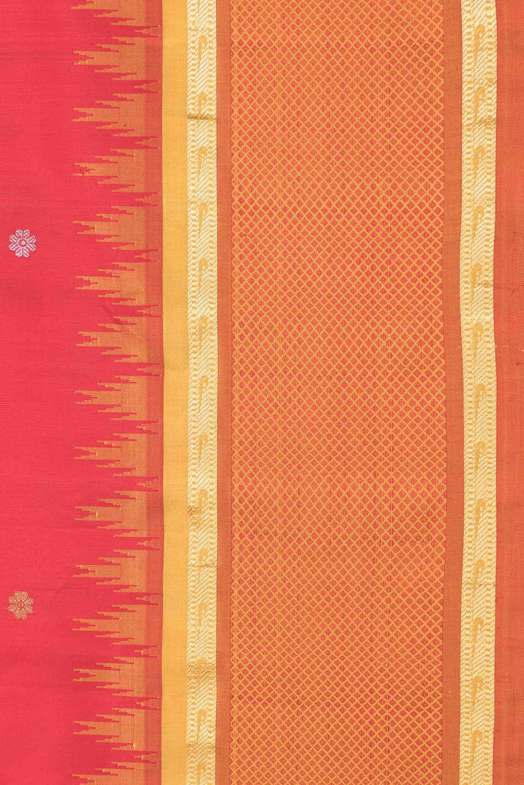 Red Dual Tone Gadwal Silk Saree