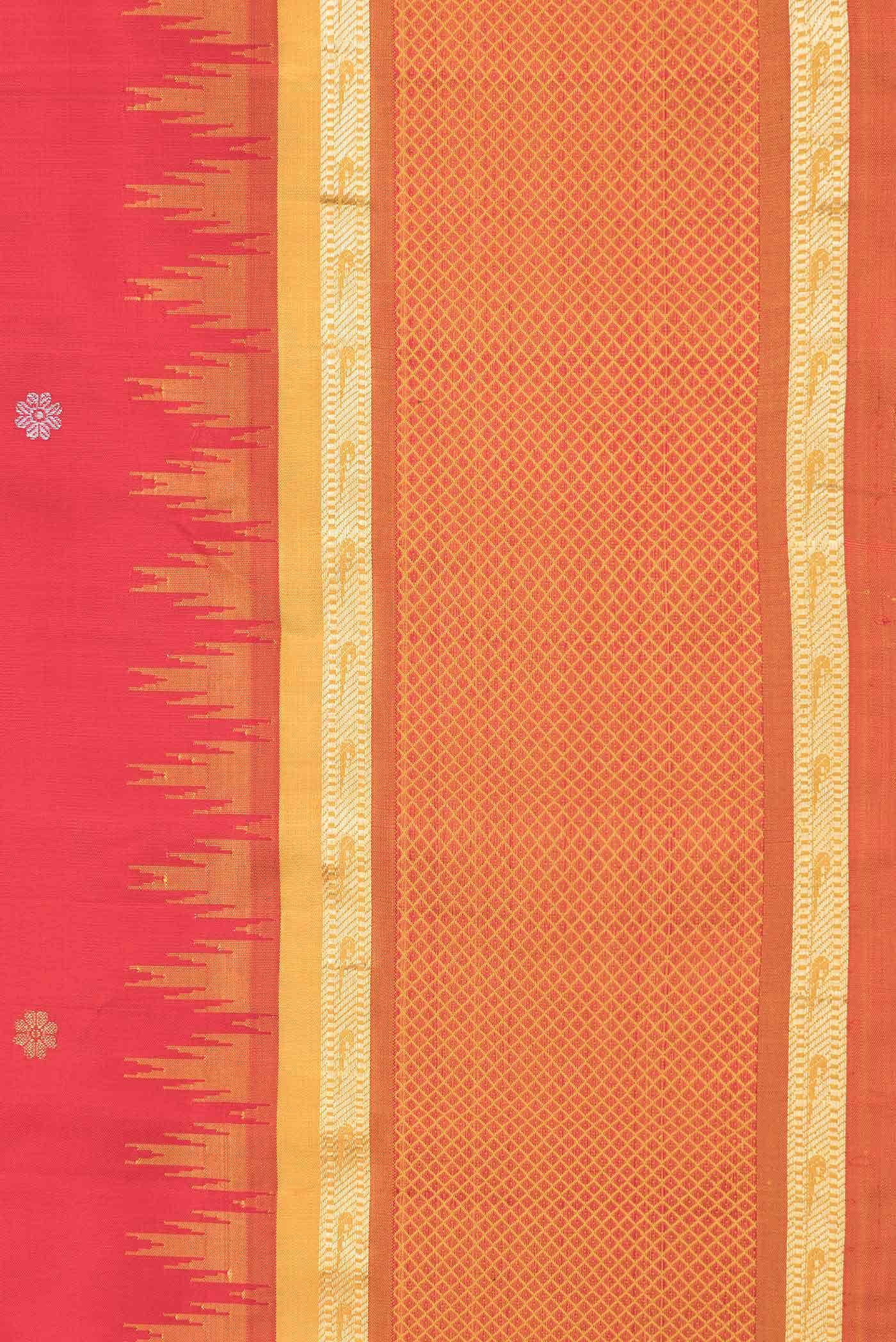 Red Dual Tone Gadwal Silk Saree