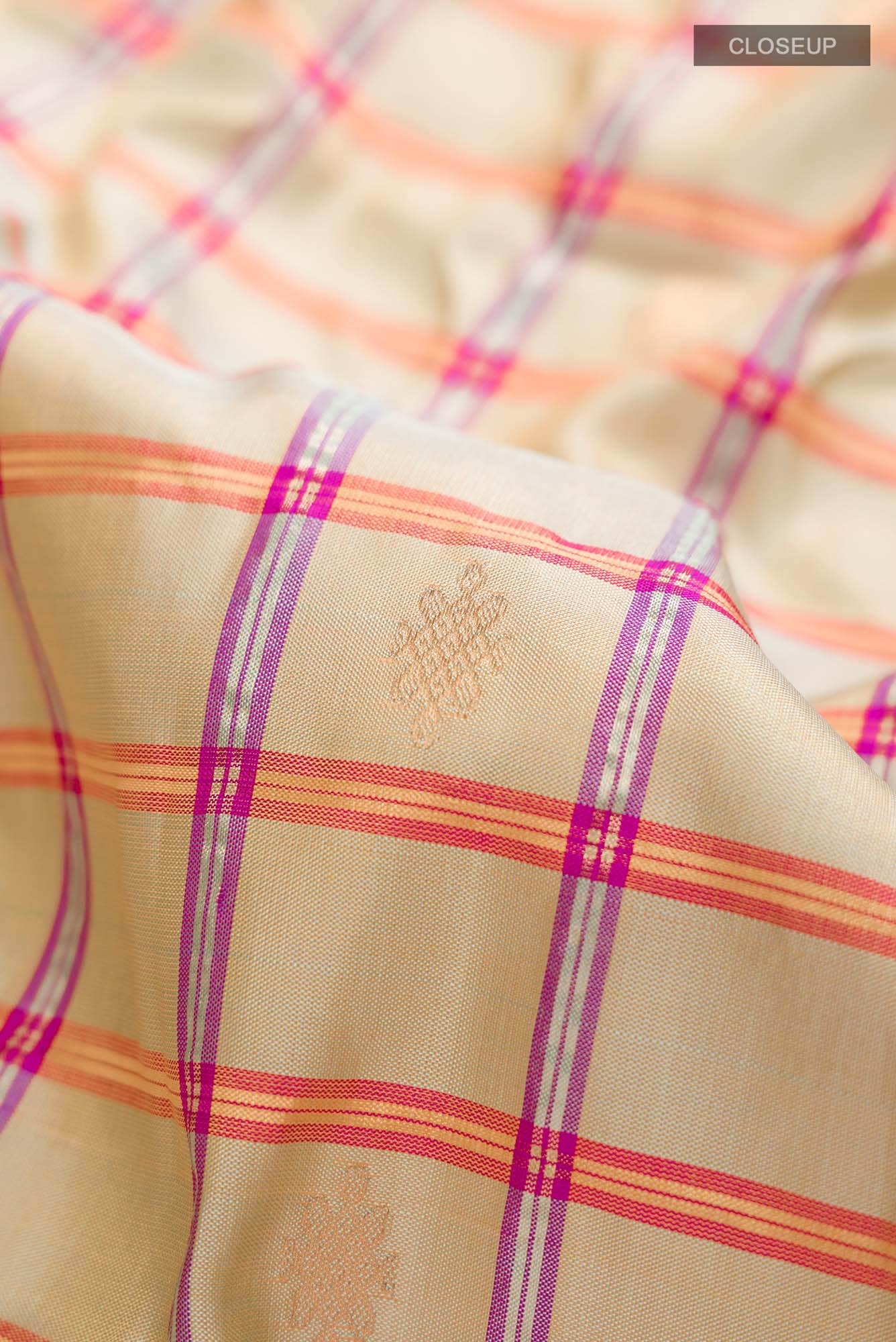 Beige Gadwal Silk Saree