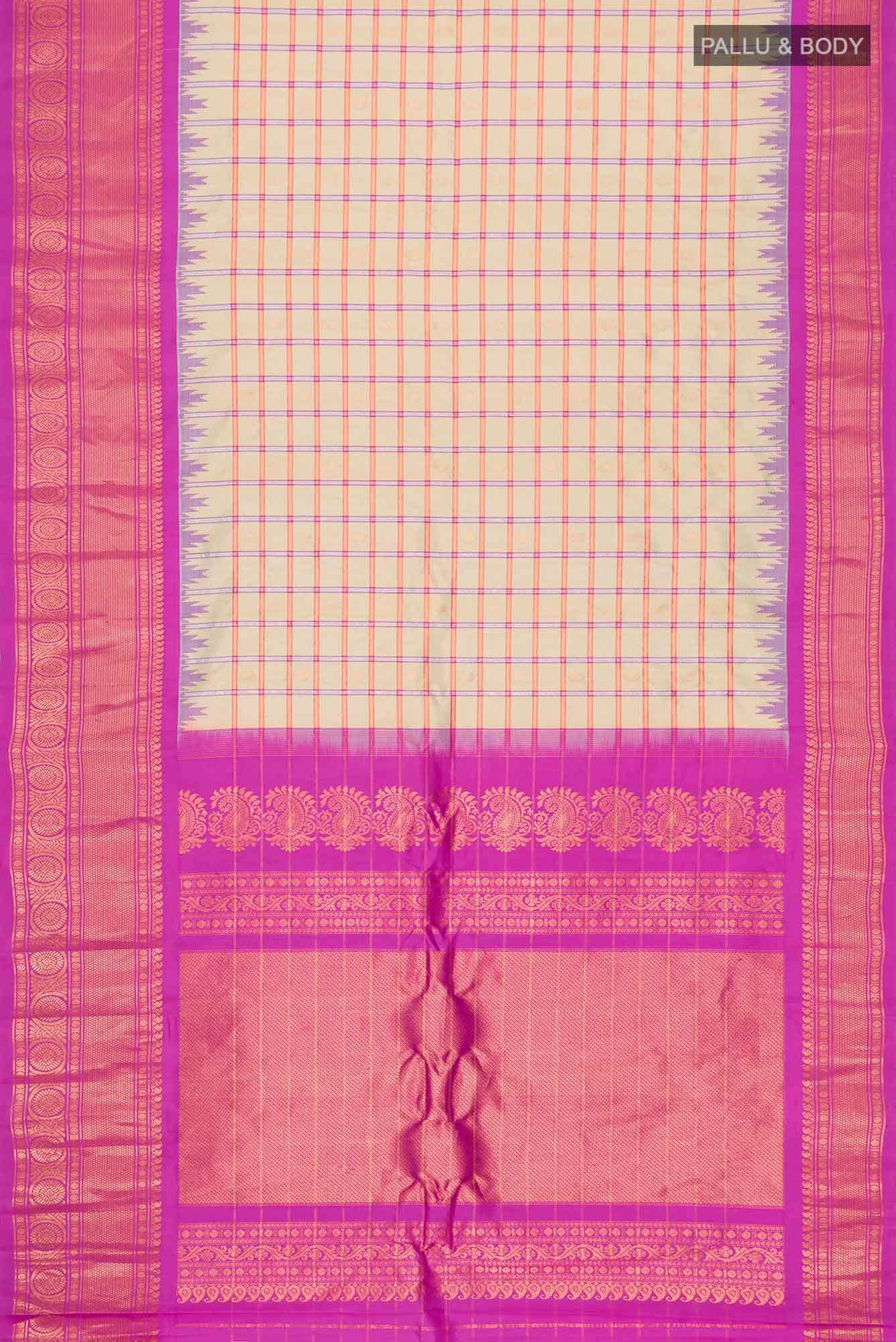 Beige Gadwal Silk Saree