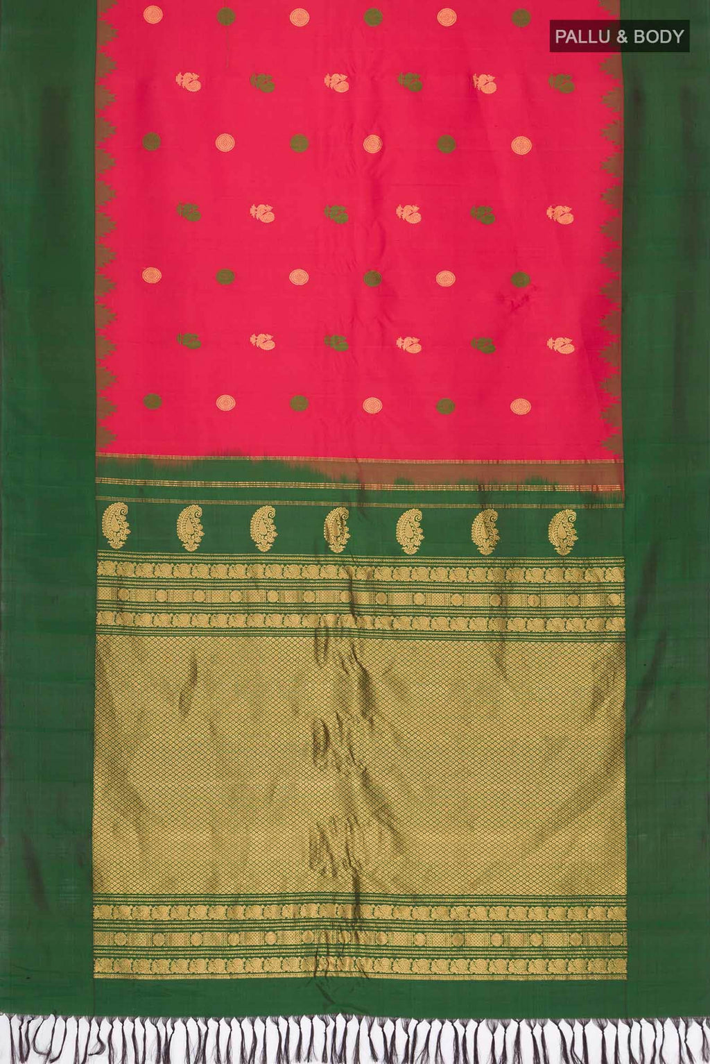 Red Gadwal Silk Saree