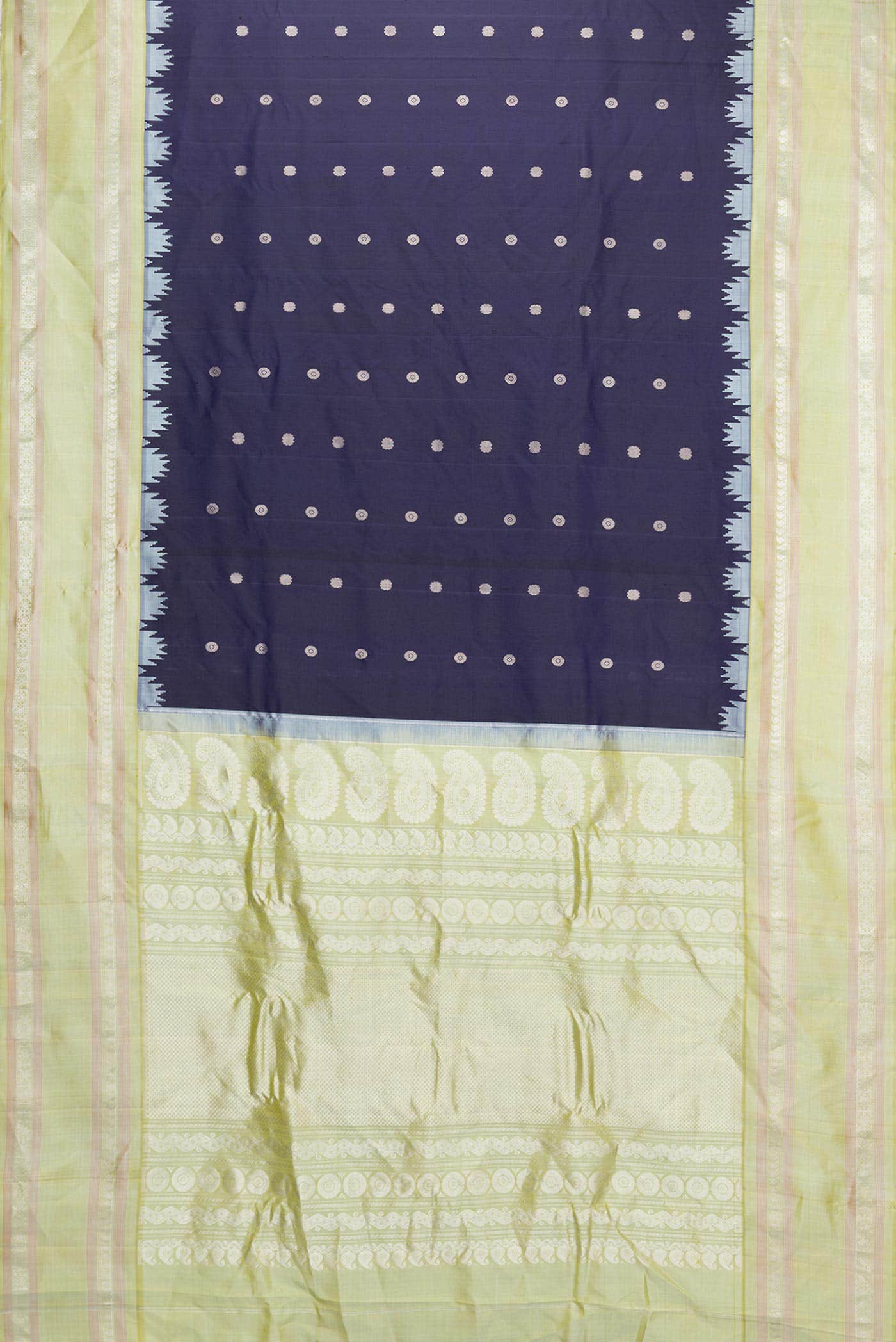 Navy Blue Dual Tone Gadwal Silk Saree