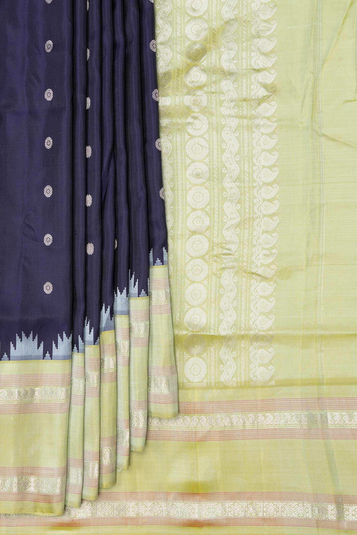 Navy Blue Dual Tone Gadwal Silk Saree