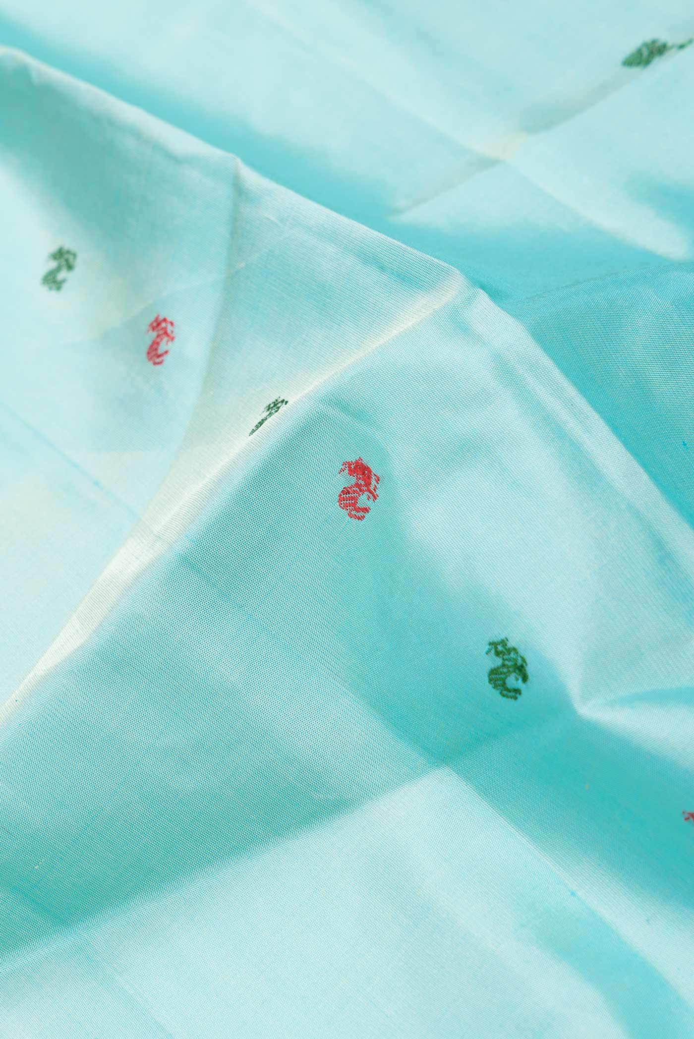 Light Blue Dual Tone Gadwal Silk Saree