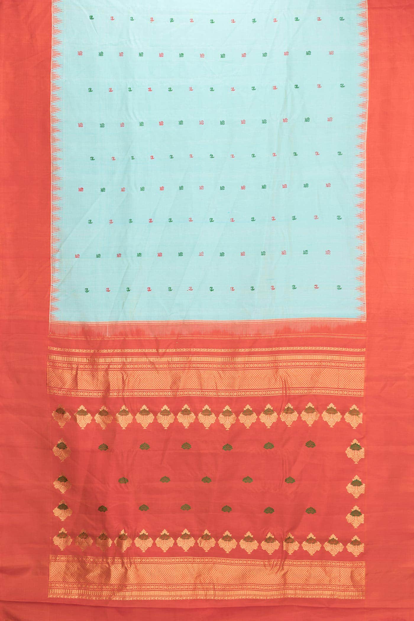 Light Blue Dual Tone Gadwal Silk Saree