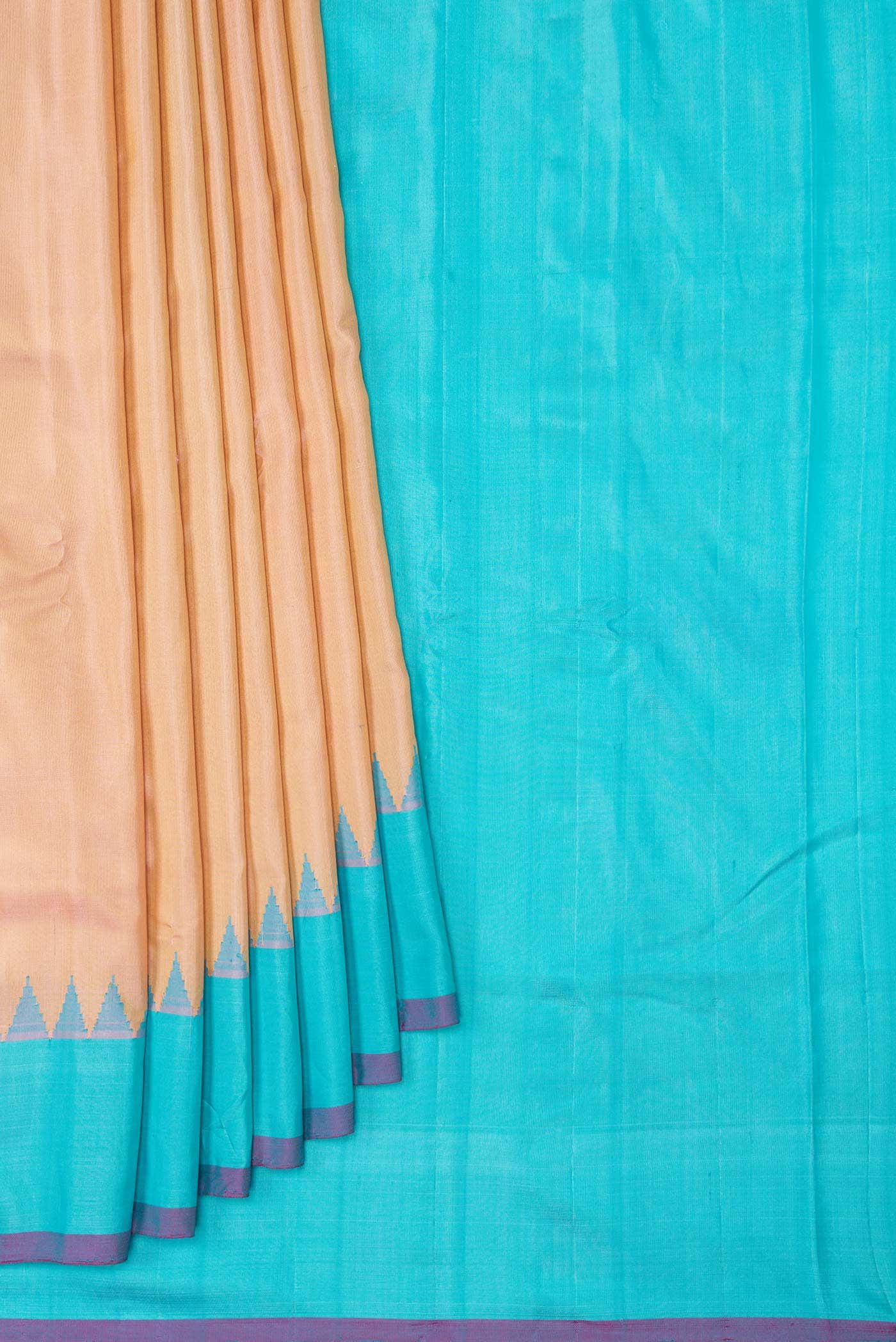 Sandal Dual Tone Gadwal Silk Saree