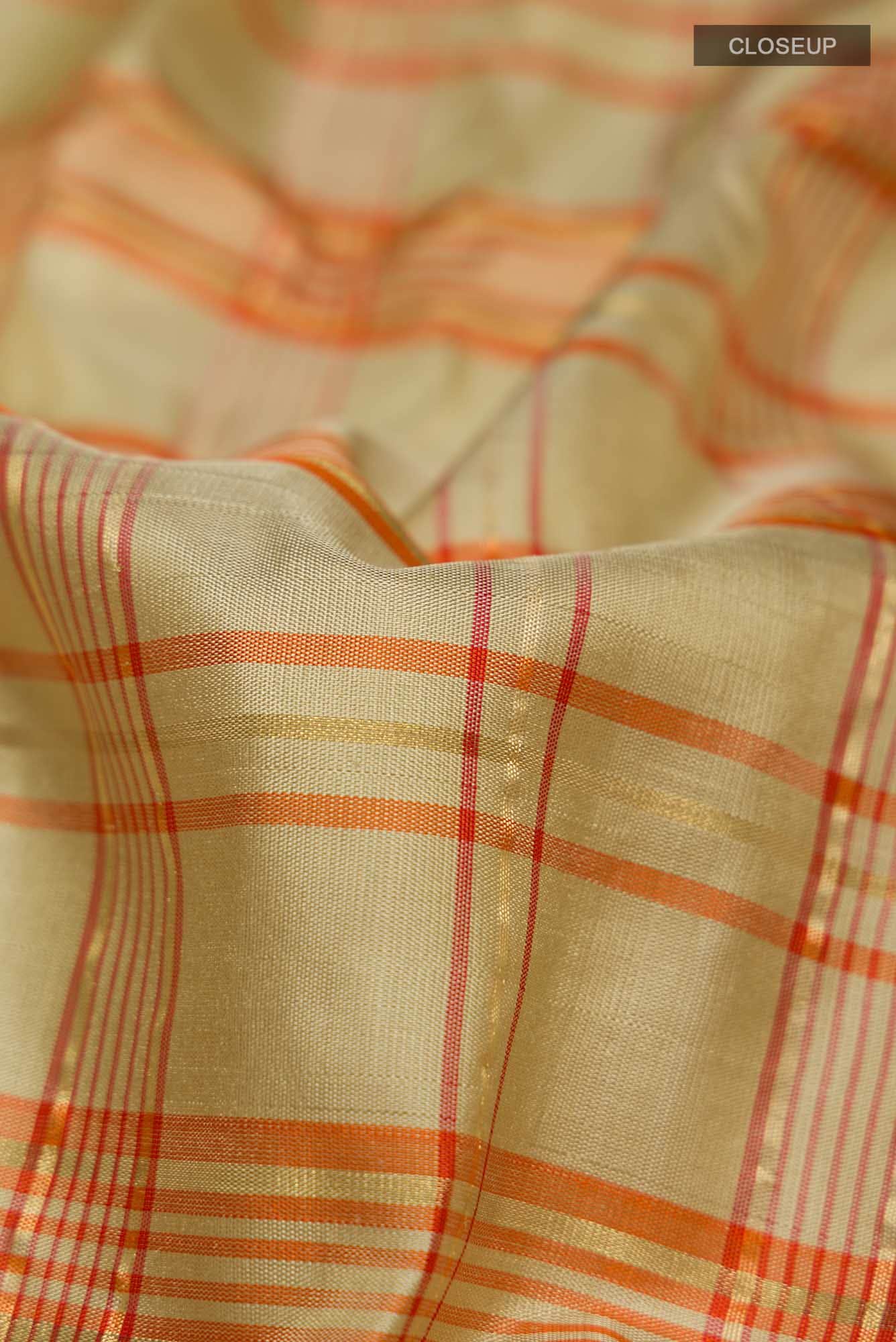 Beige Gadwal Silk Saree
