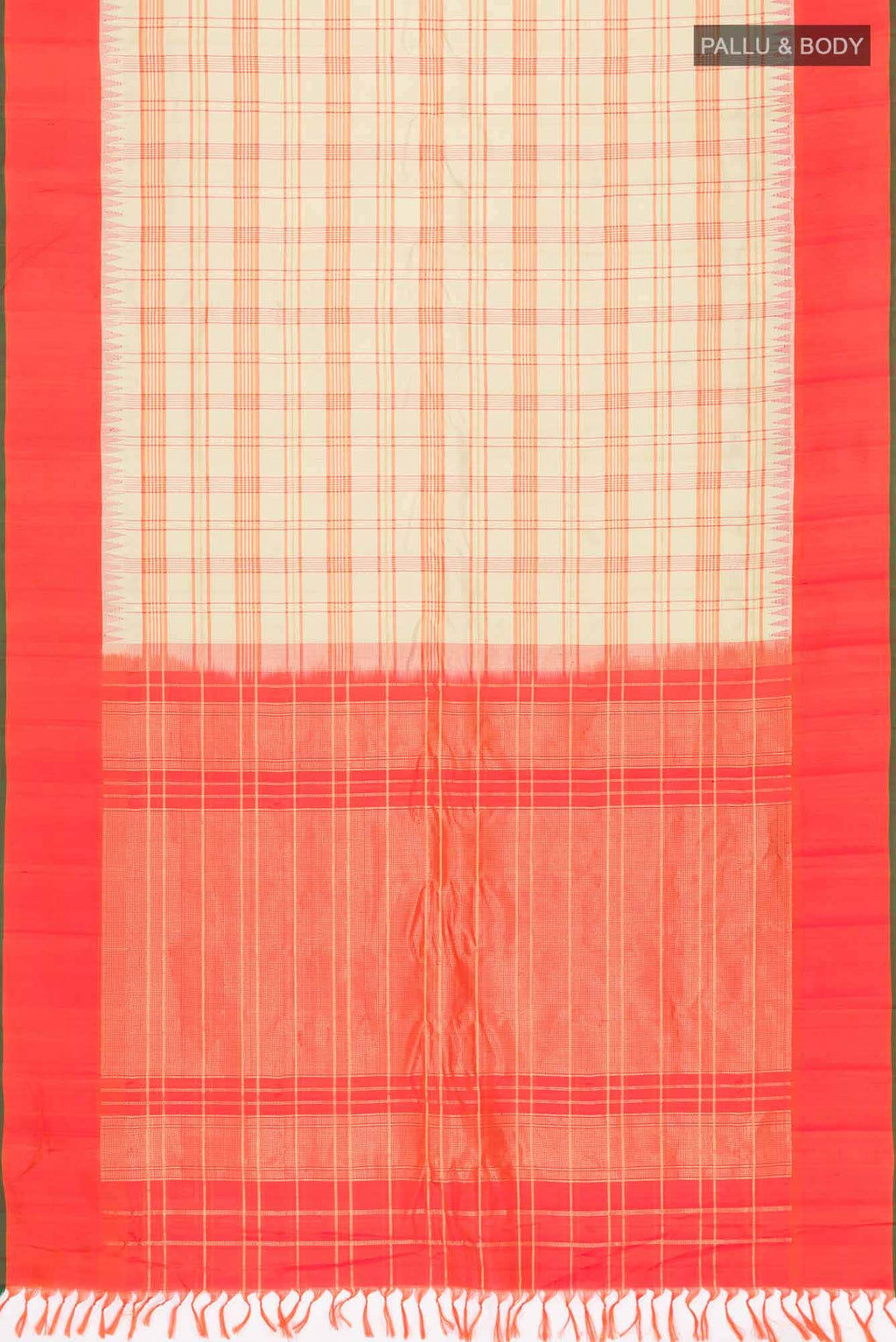 Beige Gadwal Silk Saree