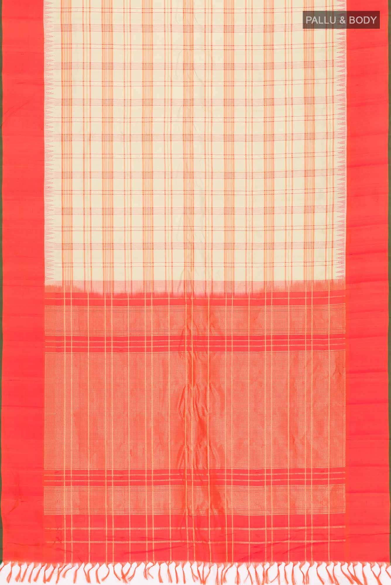 Beige Gadwal Silk Saree