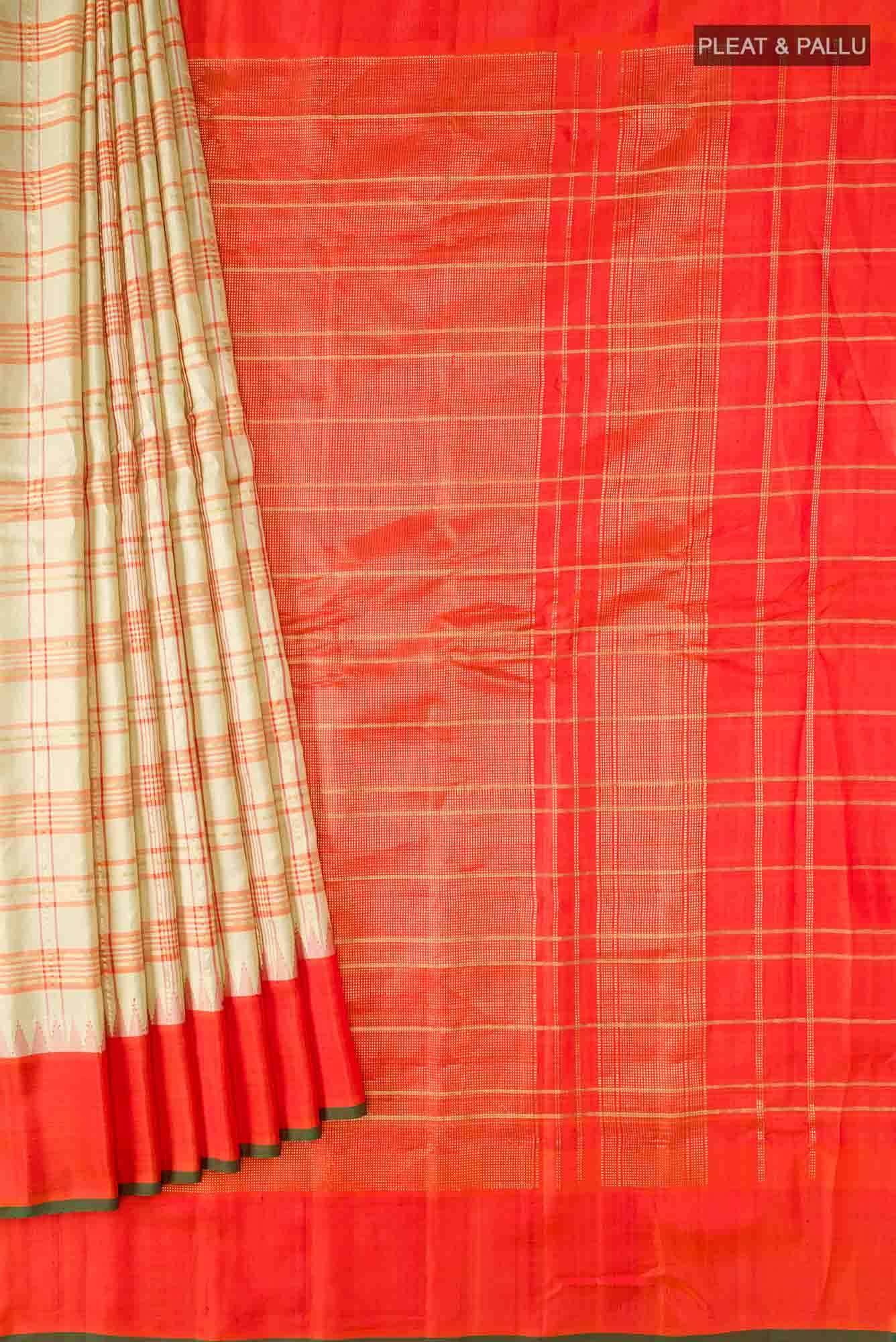 Beige Gadwal Silk Saree