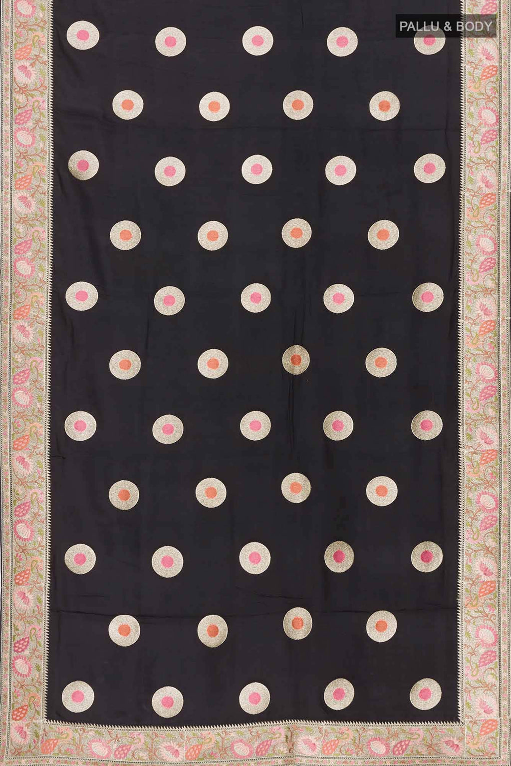 Black Mysore Crepe Saree
