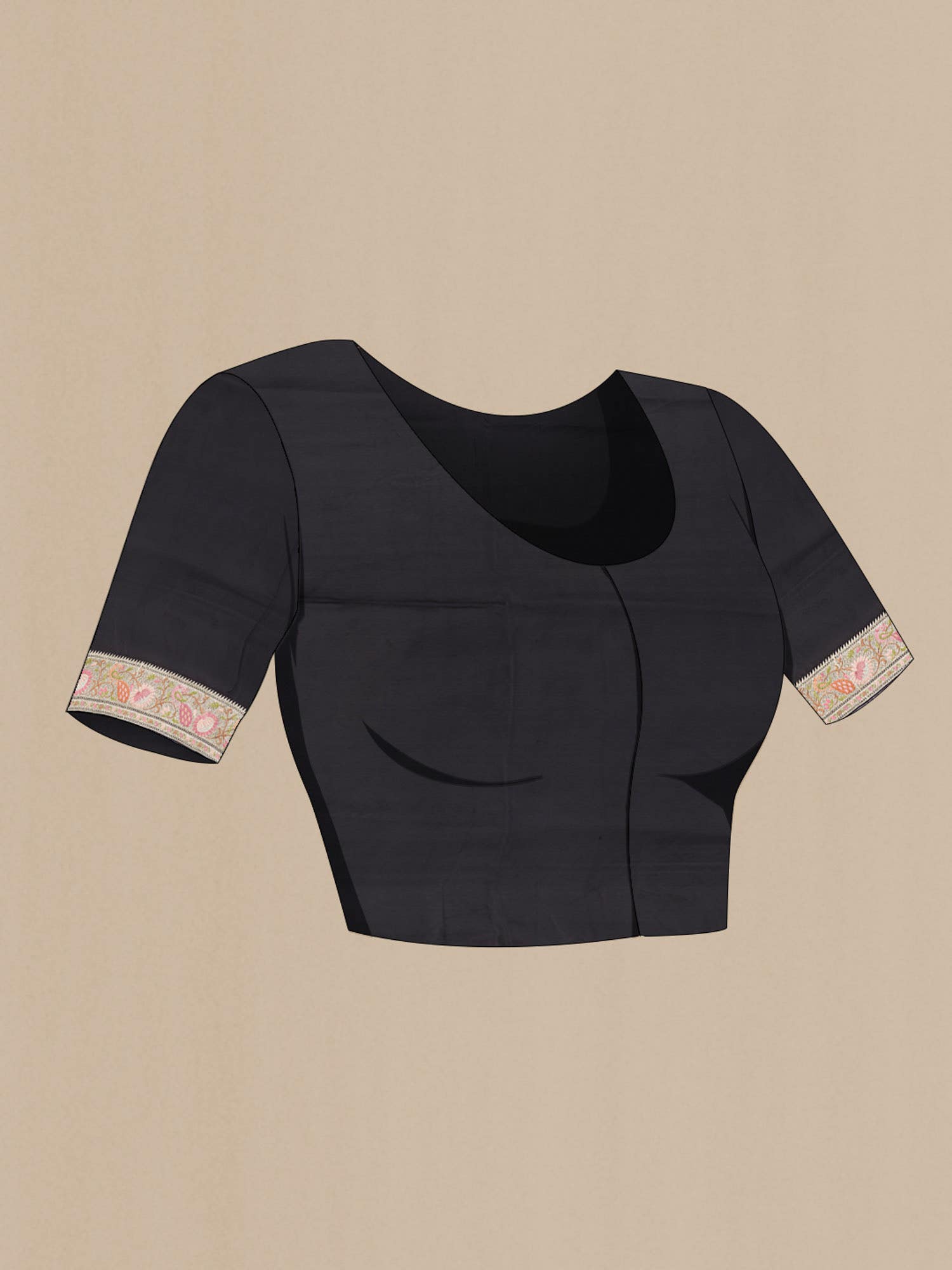 Black Mysore Crepe Saree