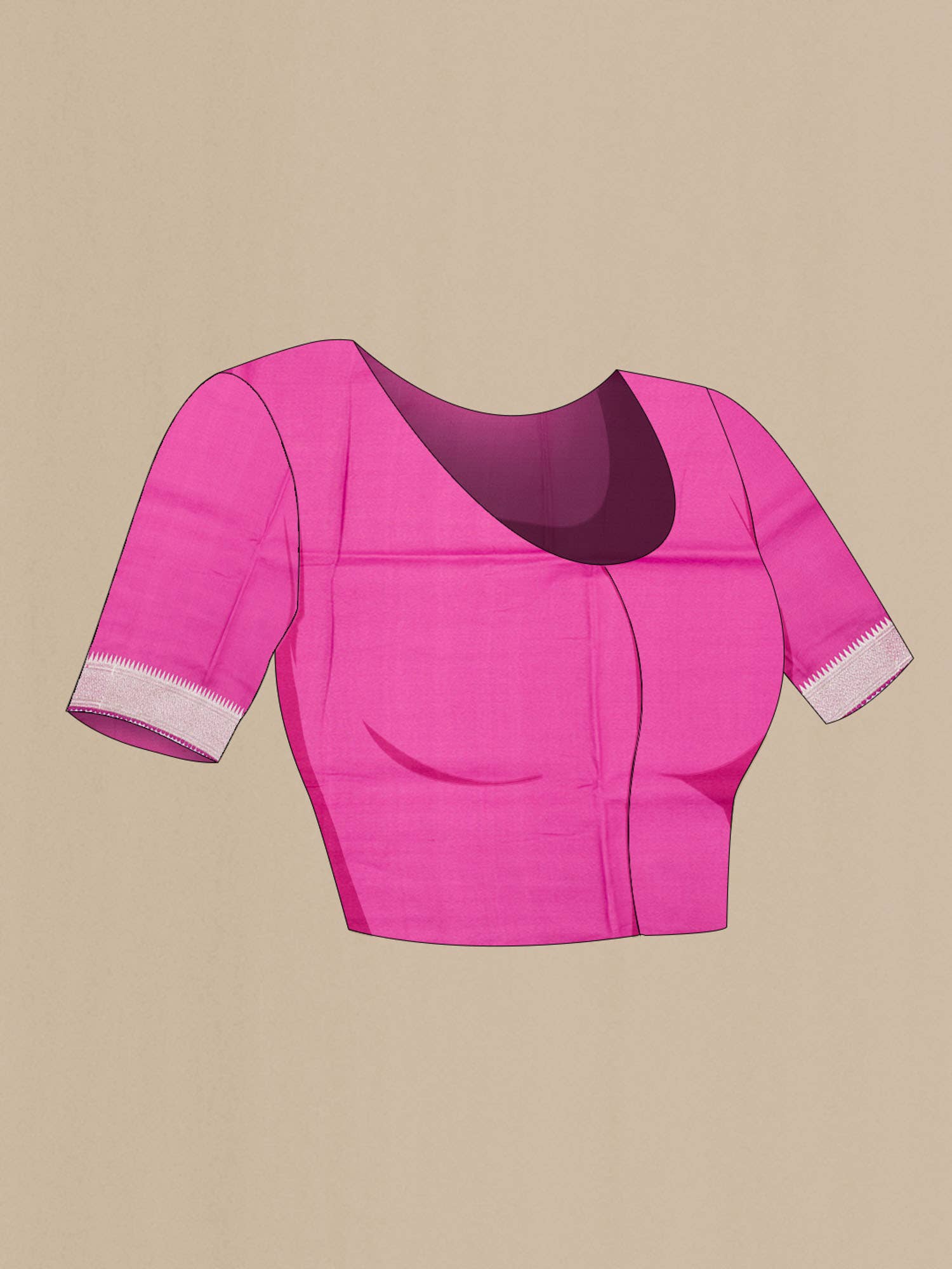 Pink Tussar Silk Saree