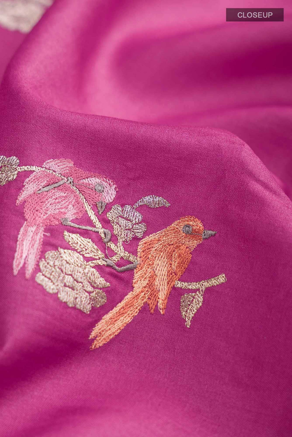 Pink Tussar Silk Saree