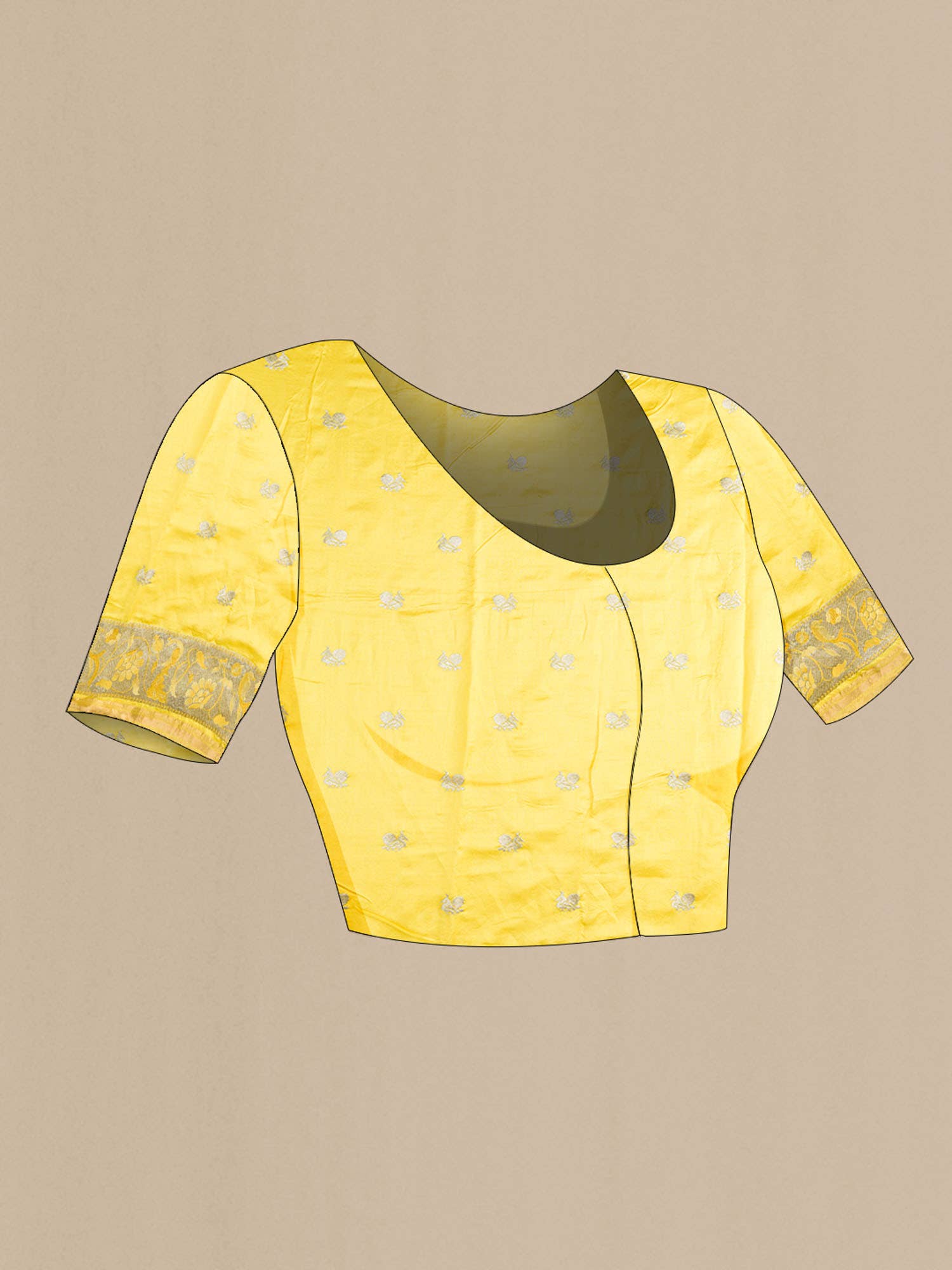 Yellow Tussar Silk Saree