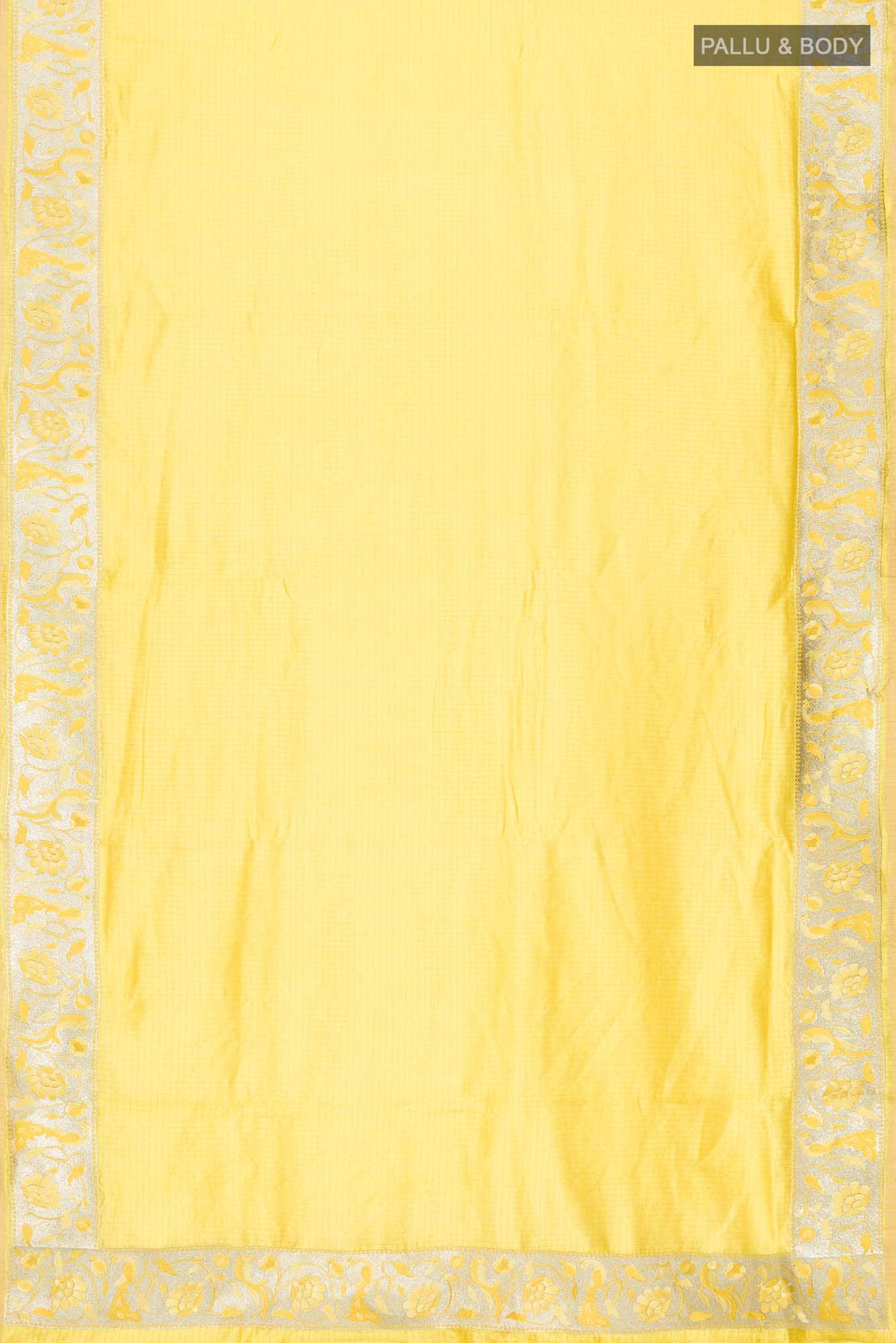 Yellow Tussar Silk Saree