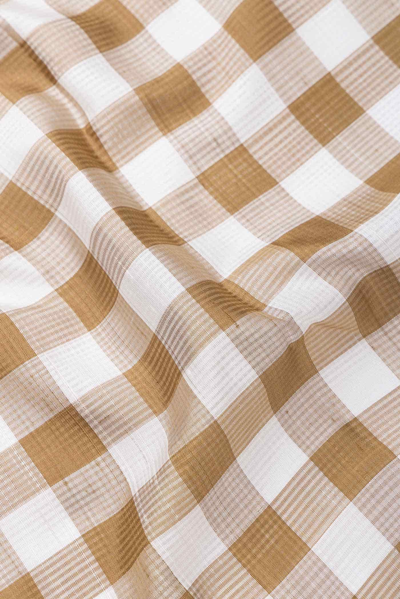 Off White and Gold Dual Tone Soft Silk Saree