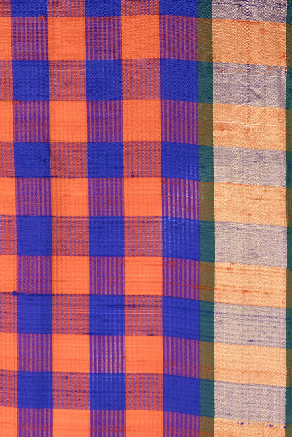 Orange and Royal Blue Dual Tone Soft Silk Saree