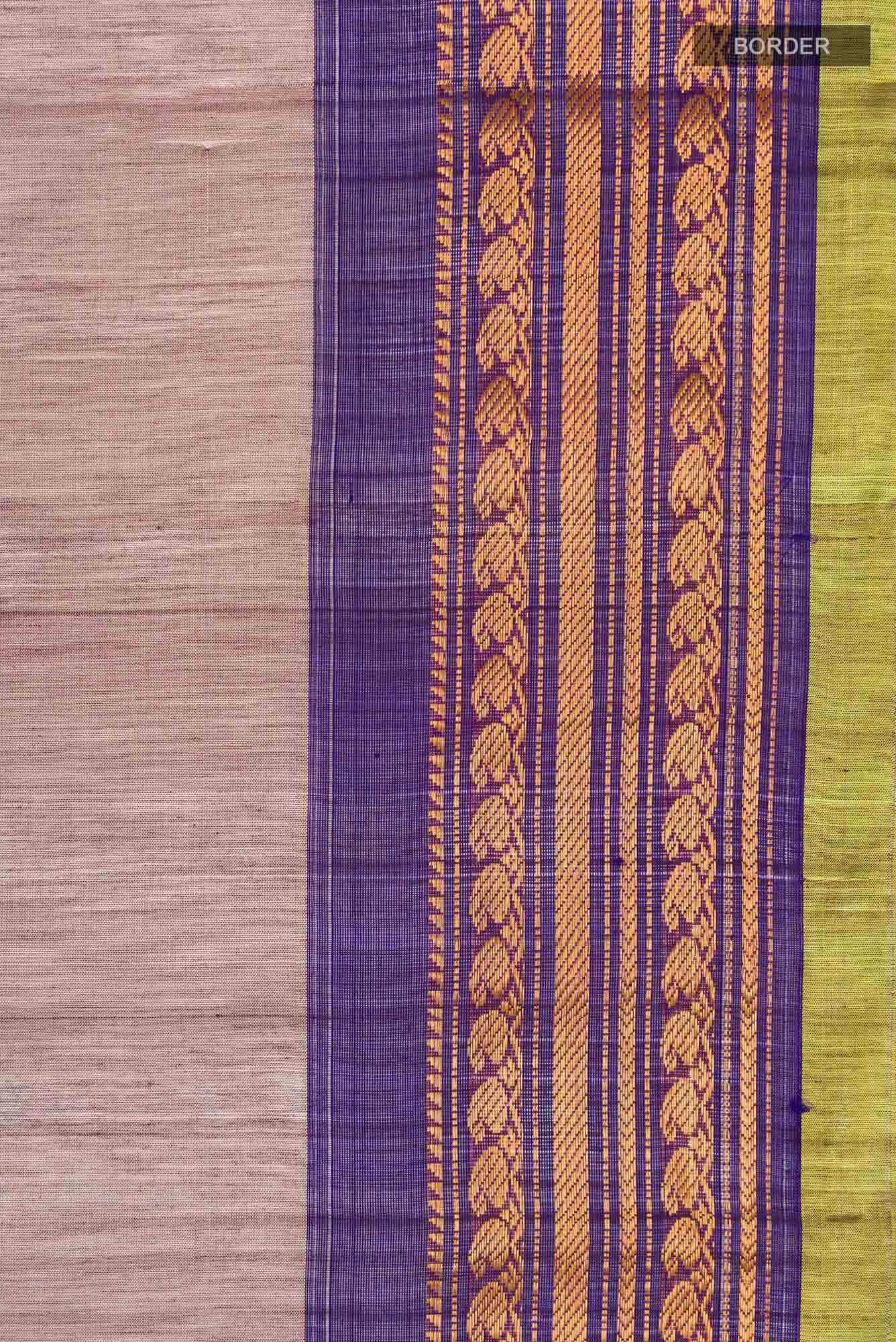 Mauve Gadwal cotton Saree