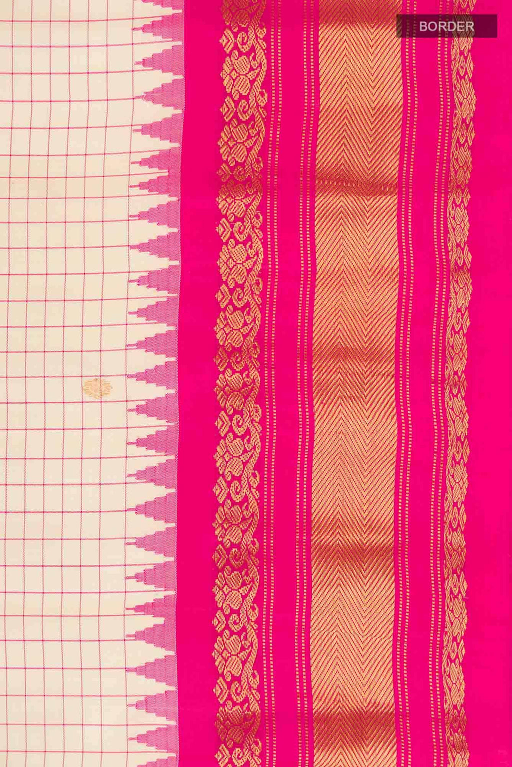 Beige Gadwal Silk Saree