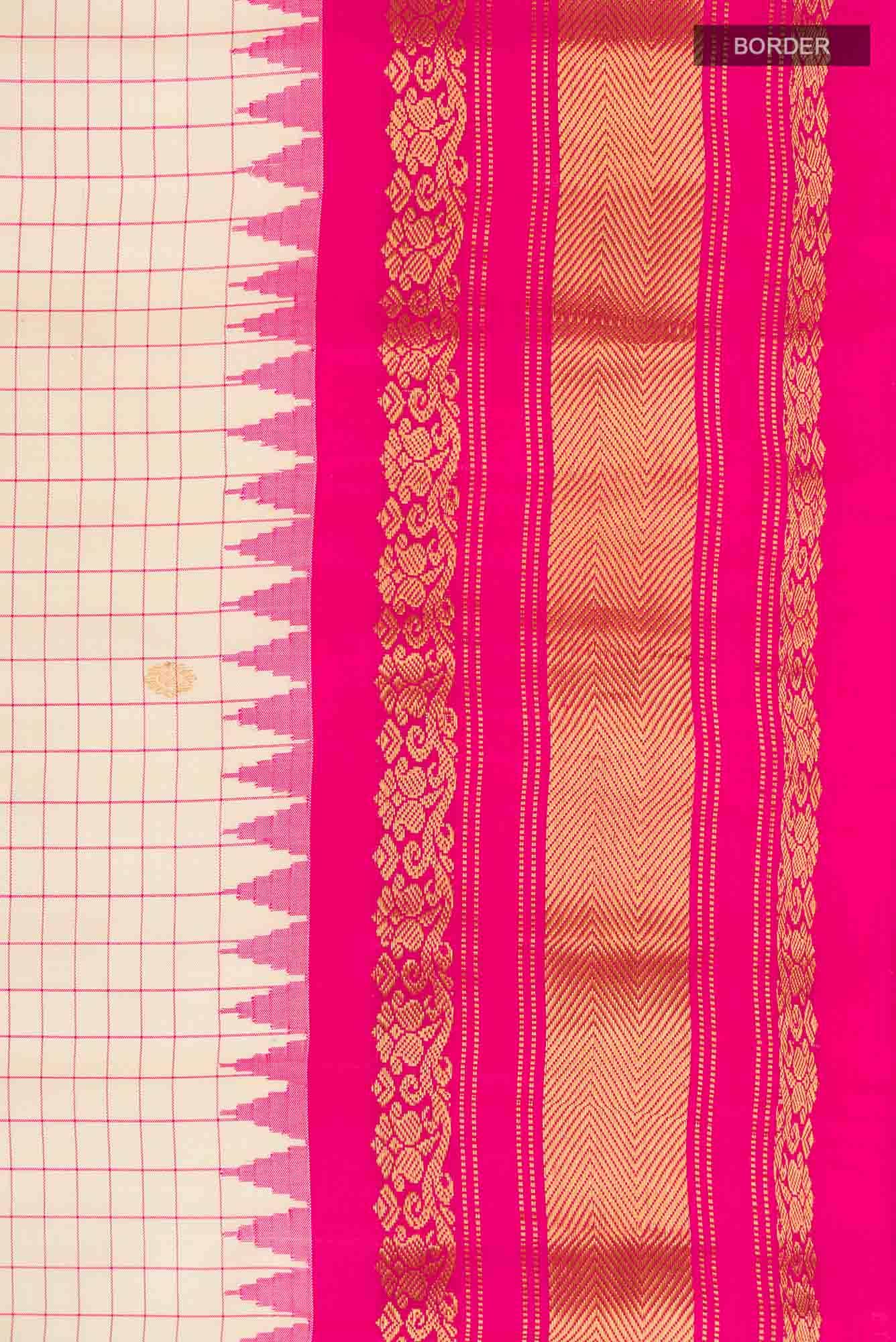 Beige Gadwal Silk Saree