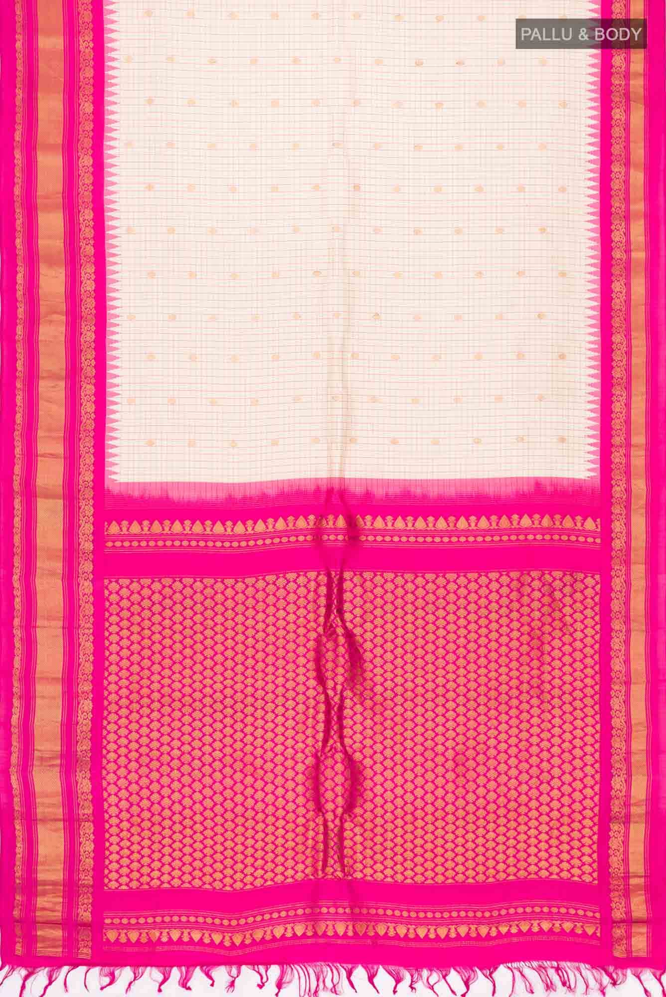 Beige Gadwal Silk Saree