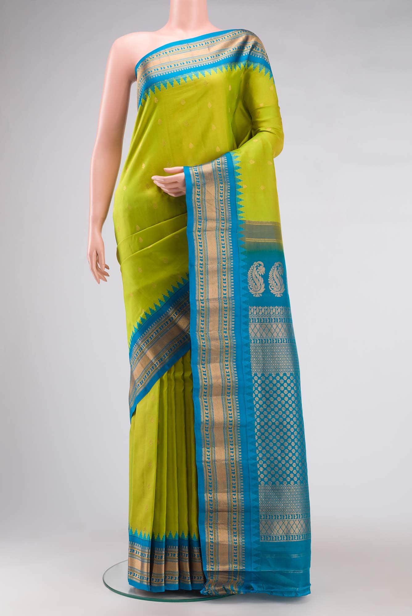 Green Gadwal Silk Saree