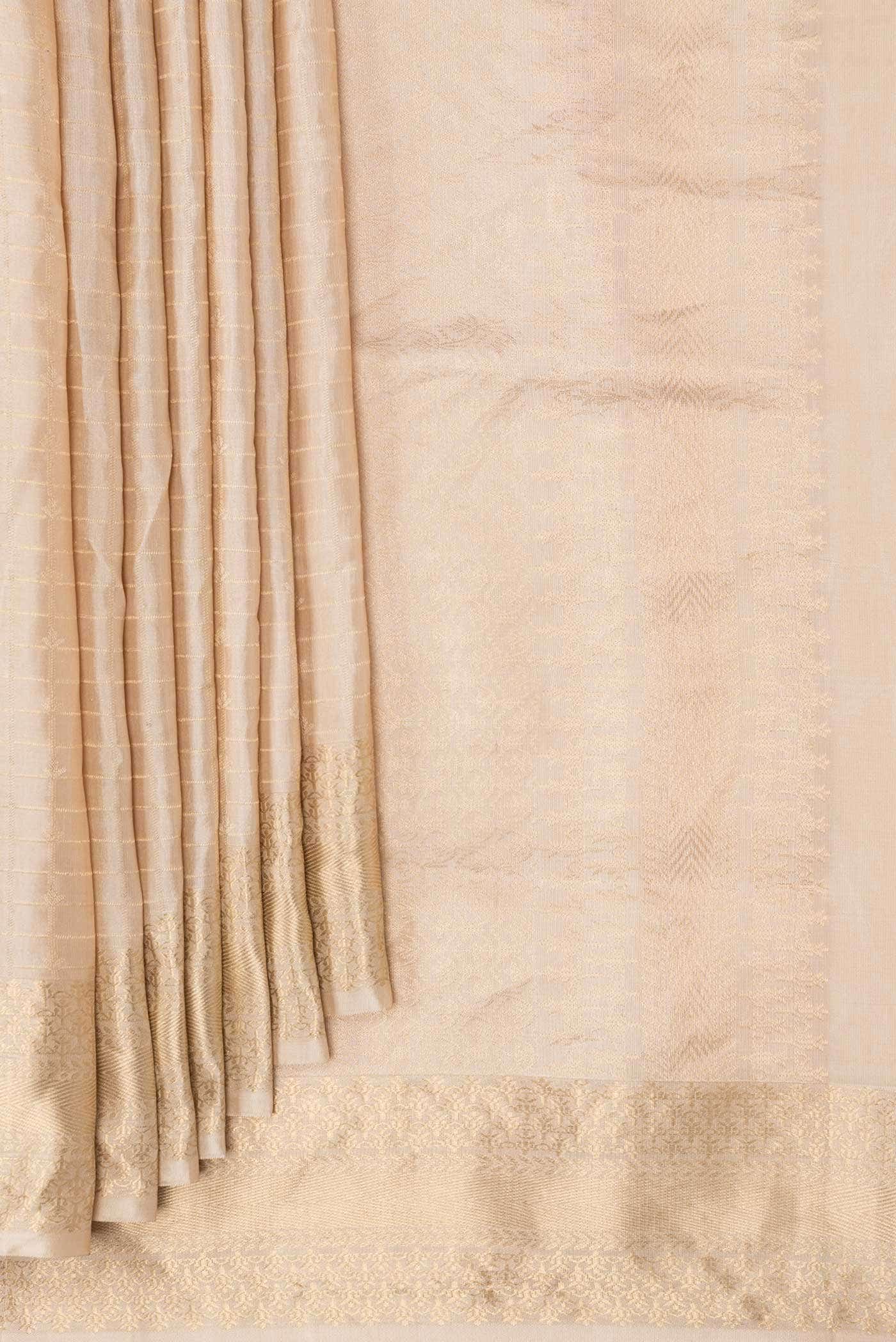 Beige Dual Tone Soft Silk Saree
