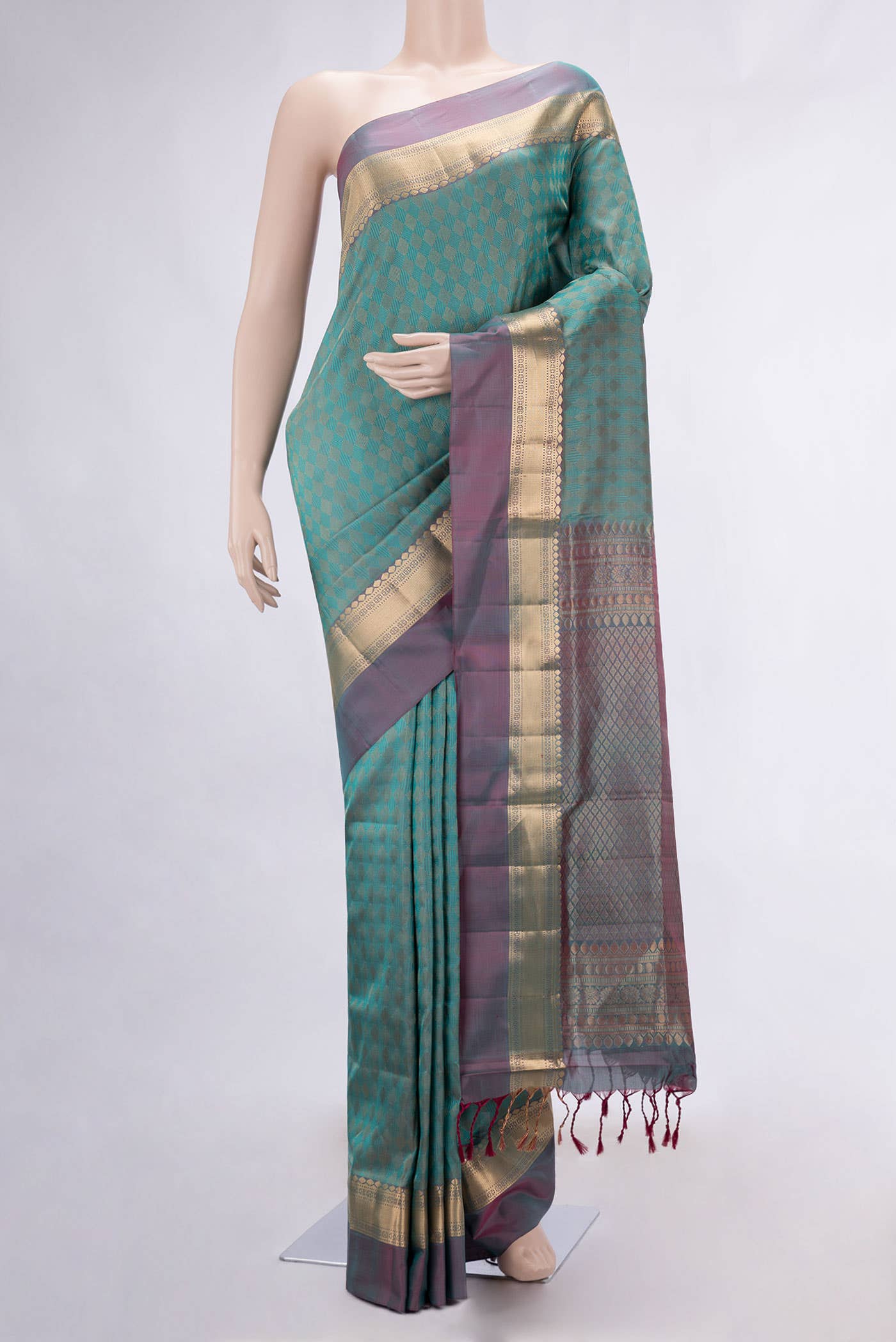 Pink Dual Tone Soft Silk Saree
