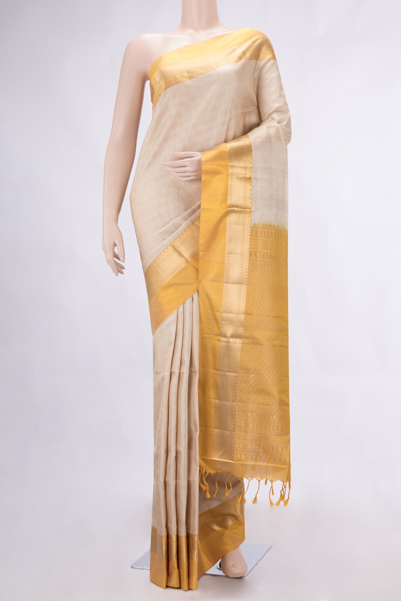 Beige Soft Silk Saree