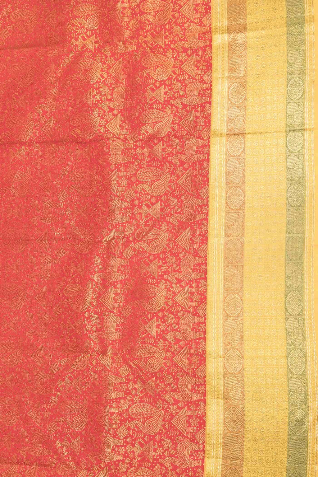 Red Dual Tone Kanchipuram Silk Saree
