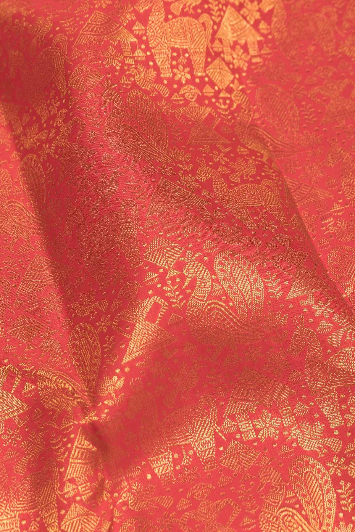 Red Dual Tone Kanchipuram Silk Saree