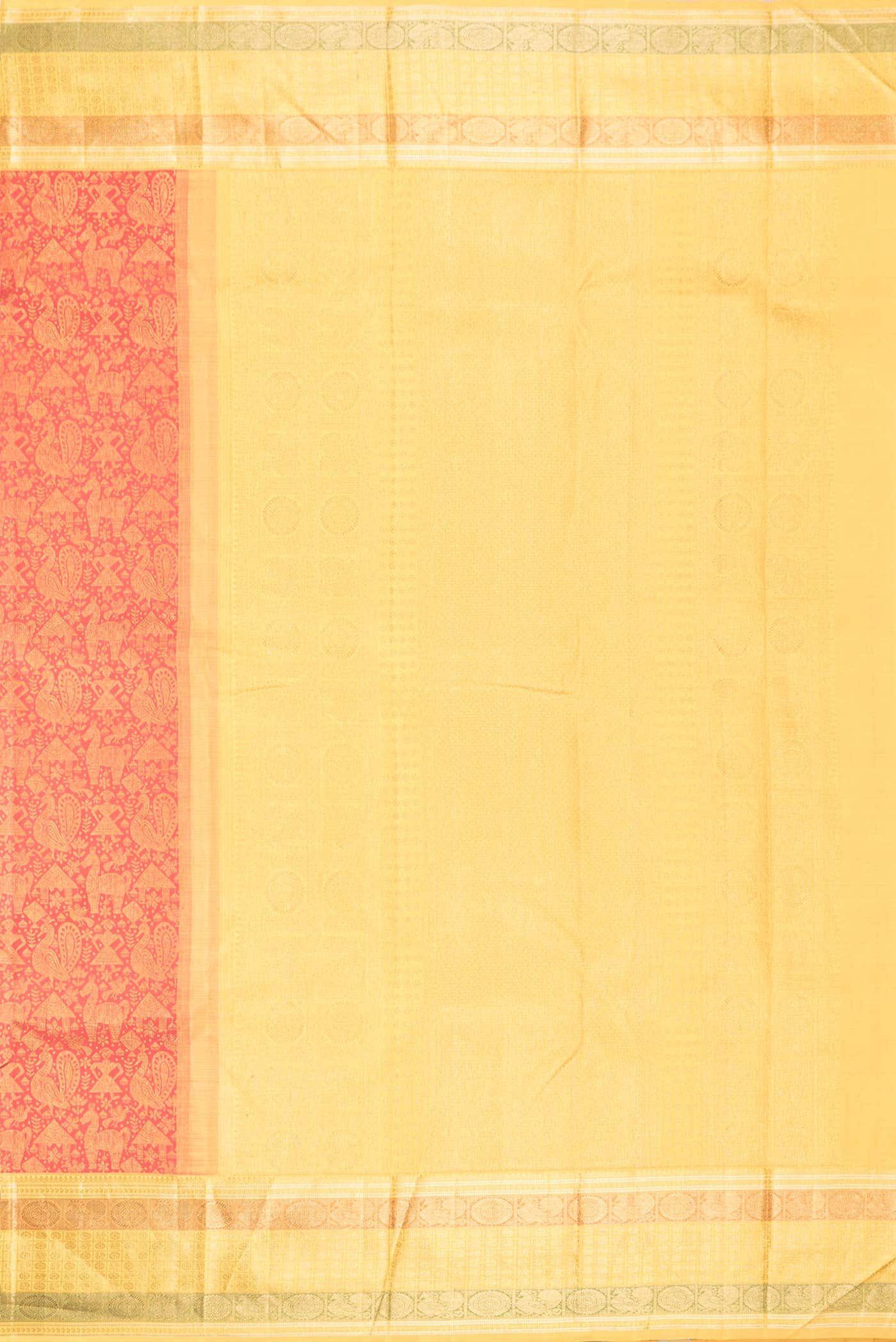 Red Dual Tone Kanchipuram Silk Saree