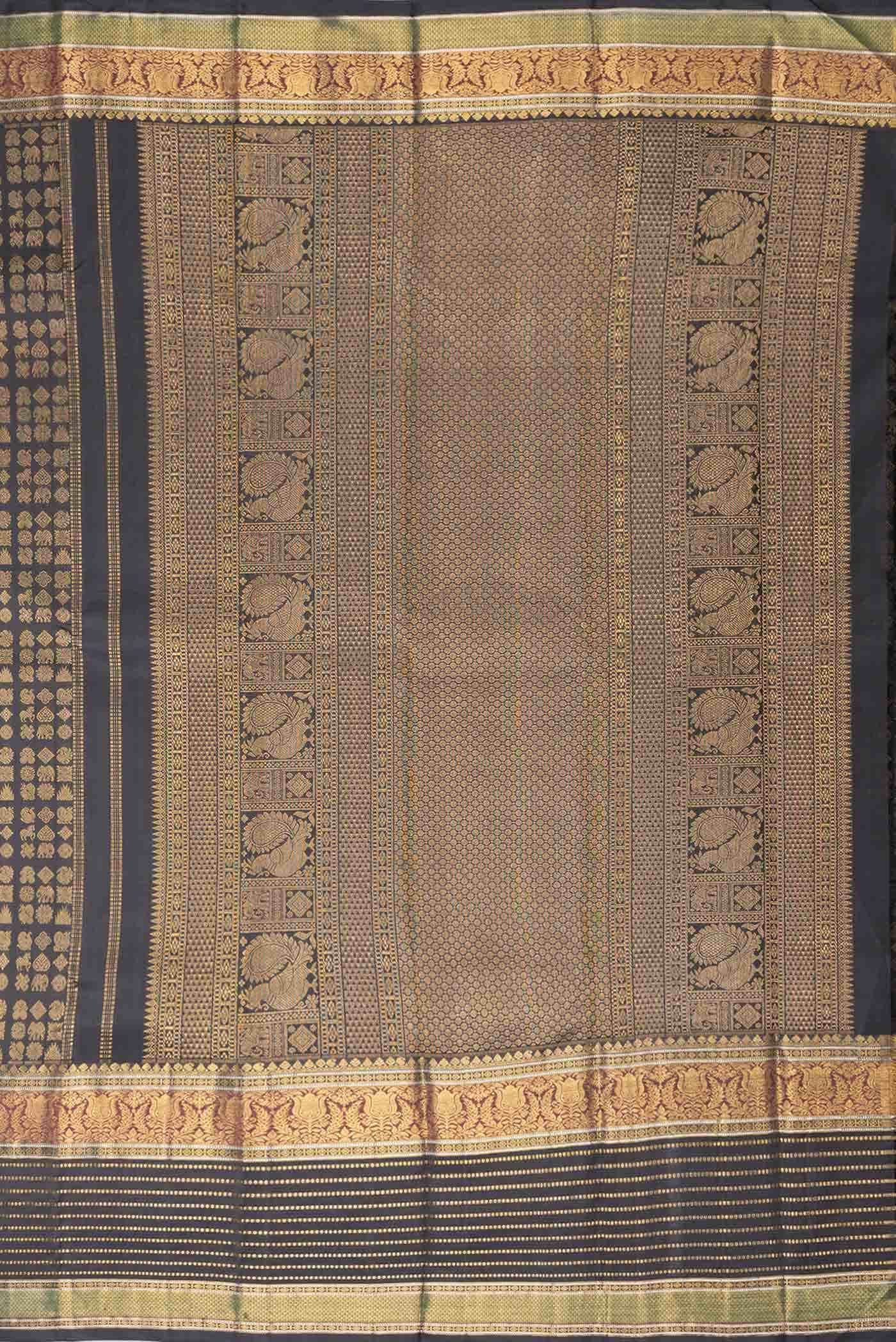 Black Dual Tone Kanchipuram Silk Saree